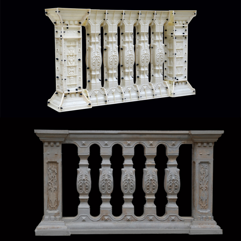 Balcony Concrete Baluster Molds With Side pillar Railing