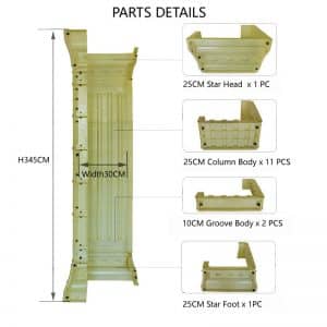 Wall Corner Half Roman Pillar Molds parts details