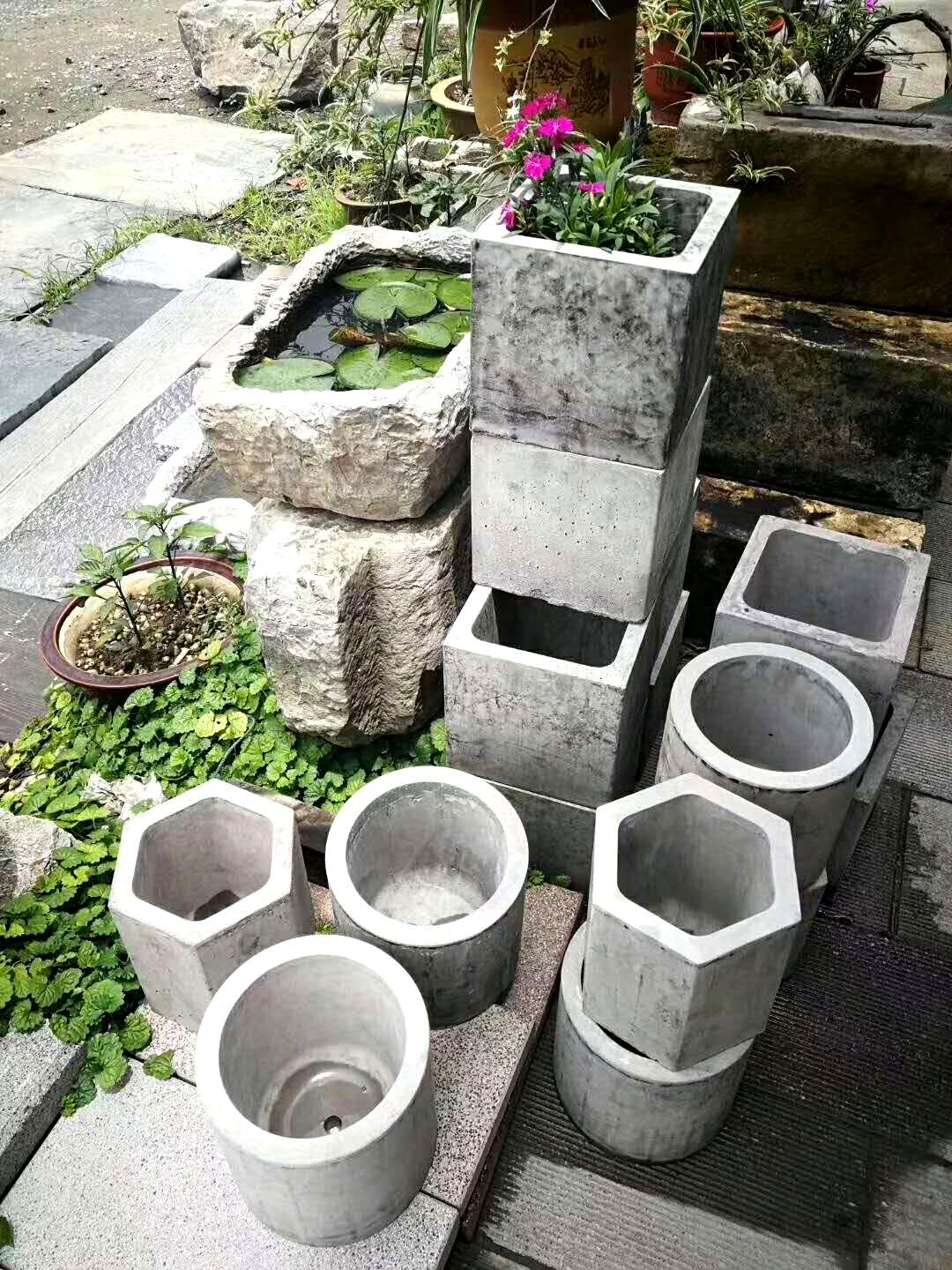 geometric flower pot molds