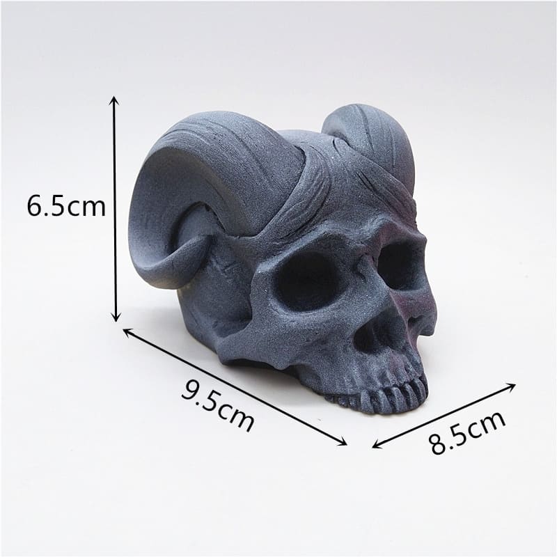 Silicone Concrete Horn Skull  Mold DIY 6