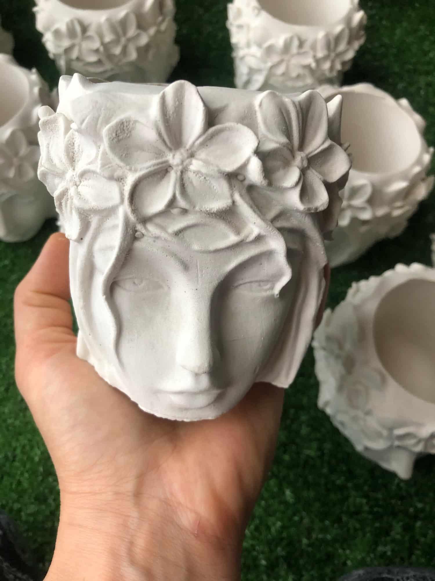 Silicone Concrete Girl Head Planter Molds