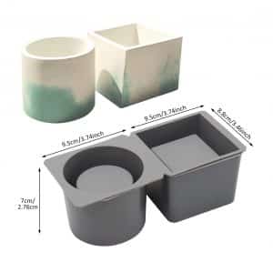 2 In 1 Concrete Silicone Pot Planter Molds 9