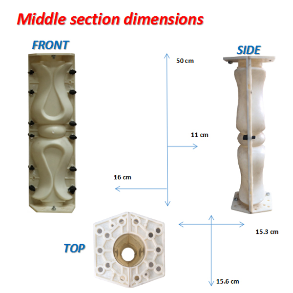 Middle of Concrete Stair Balustrades Molds Kit