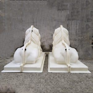 concrete lion statue molds back side