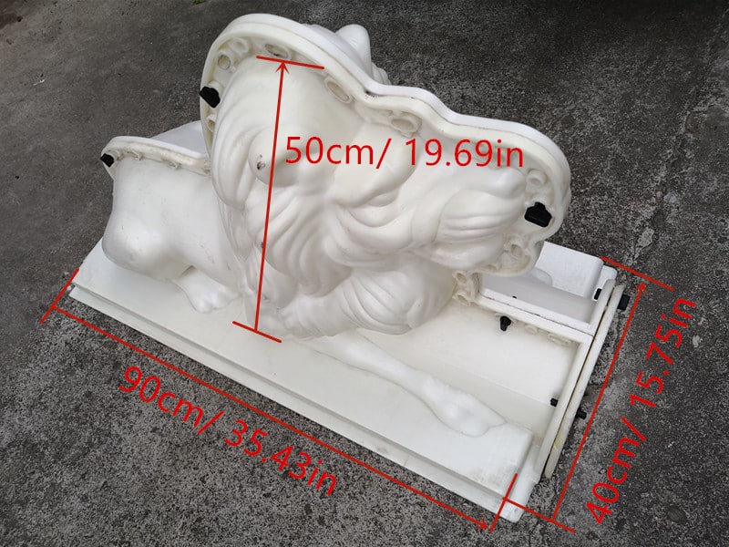 concrete lion statue molds size details