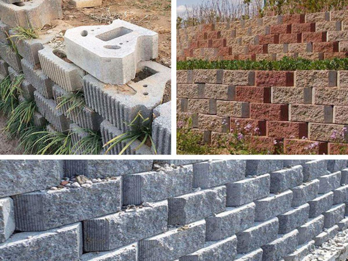 Mega Block Retaining Wall Construction Interlocking Concrete