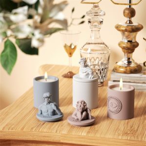 Silicone Candle Molds Creative Jars with Statue Cover 1