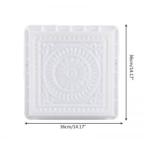 14" Vintage Floral Square DIY Paving Stepping Molds 6