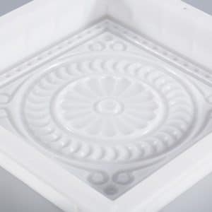 14" Vintage Floral Square DIY Paving Stepping Molds 4