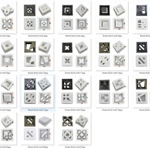 25 styles concrete decor block molds