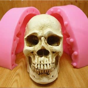 3D Big Teeth Skull Silicone Molds For Concrete Plaster-1