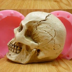 3D Big Teeth Skull Silicone Molds For Concrete Plaster-3