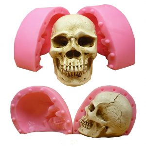 3D Big Teeth Skull Silicone Molds For Concrete Plaster