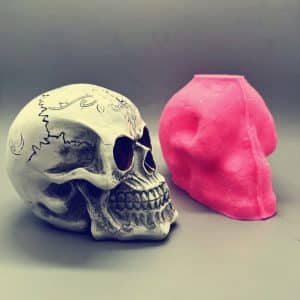 3D Silicone Skull Mold with Tattoo For Concrete Plaster-2