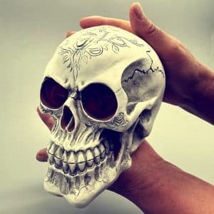 3D Silicone Skull Mold with Tattoo For Concrete Plaster-3