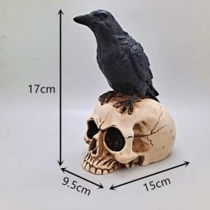 Crow On Skull Statue Silicone Mold For Concrete Plaster Resin-1