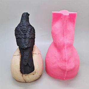 Crow On Skull Statue Silicone Mold For Concrete Plaster Resin-5