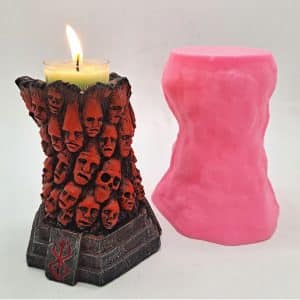 Hell Flame Skull Silicone Candle Holder Molds-2