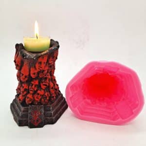 Hell Flame Skull Silicone Candle Holder Molds-3