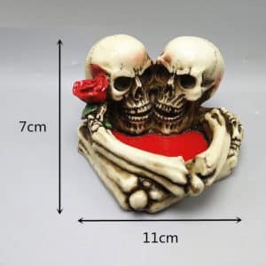 Hug Together Skull In Love Silicone Candlestick Molds-2