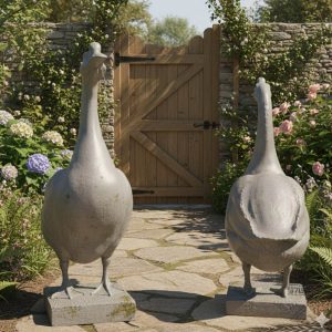 Large concrete goose statue molds 30in-5
