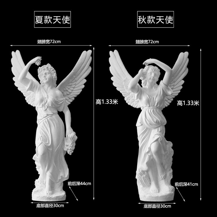 Classical Angel Figure Sculpture Master Concrete Molds Kit - Fiberglass Outshell Mold & Detailed Silicone Liner Mold-2