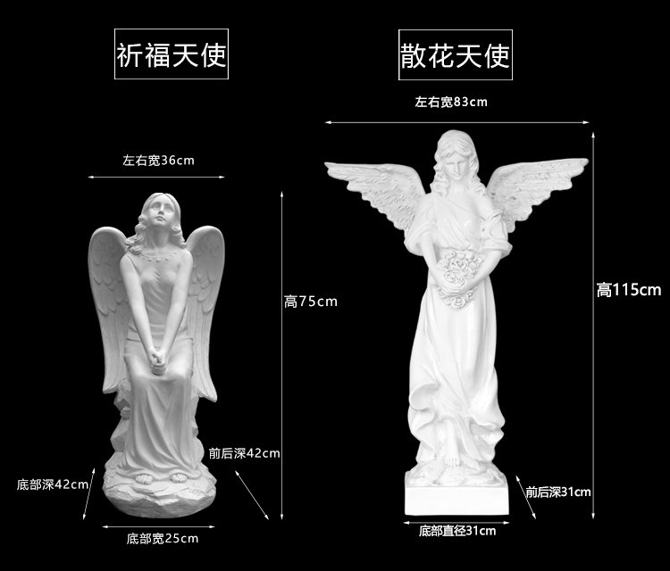 Classical Angel Figure Sculpture Master Concrete Molds Kit - Fiberglass Outshell Mold & Detailed Silicone Liner Mold-3
