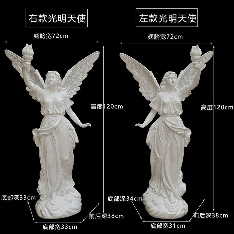 Classical Angel Figure Sculpture Master Concrete Molds Kit - Fiberglass Outshell Mold & Detailed Silicone Liner Mold-5