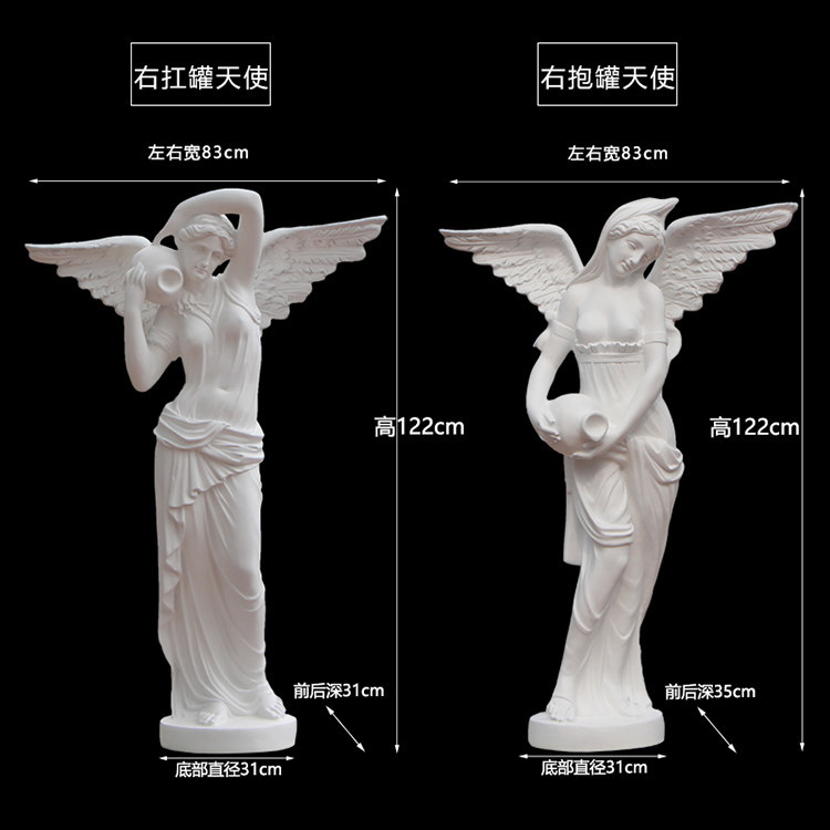 Classical Angel Figure Sculpture Master Concrete Molds Kit - Fiberglass Outshell Mold & Detailed Silicone Liner Mold-6