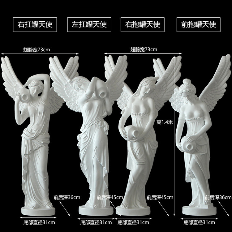 Classical Angel Figure Sculpture Master Concrete Molds Kit - Fiberglass Outshell Mold & Detailed Silicone Liner Mold-8